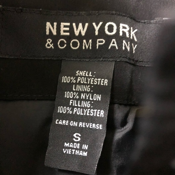 NEW YORK & Company Black Quilted Coat Long Jacket Size S - Picture 9 of 13